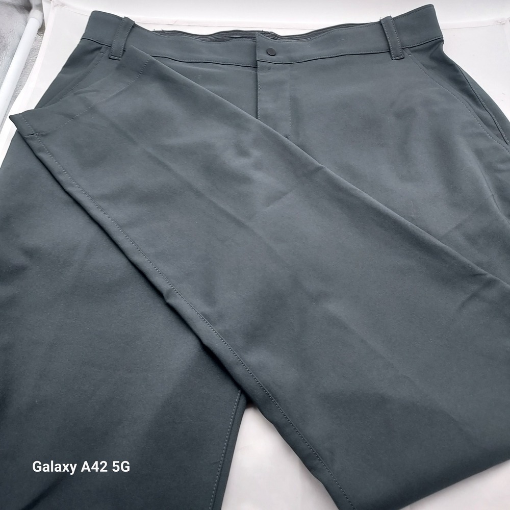 Nike Dri-FIT Mens Golf Pants 34x30 Dark Grey Charcoal‎ Flat Front Trousers